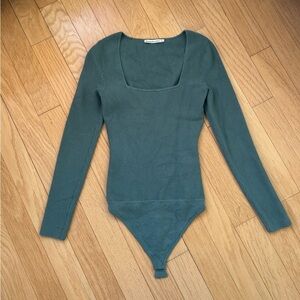 Abercrombie Teal Ribbed Bodysuit M